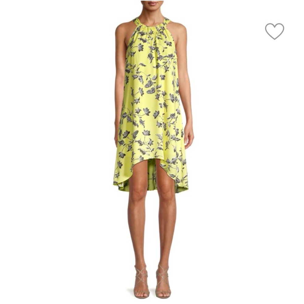 BCBG Floral-Print Asymmetric Dress Size S